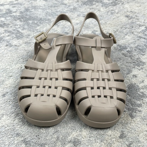 NIB Melissa Possession Fisher Jelly Sandals Gray Beige Sz 6 - Picture 11 of 14